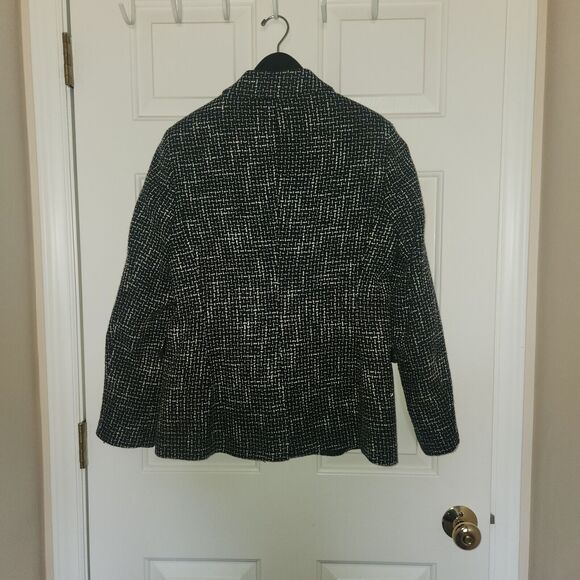 Calvin Klein Womens One-Button Vintage Blazer Jacket Size 10 Black/White - Picture 7 of 7